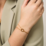 Bracciale tennis dorato in confezione regalo