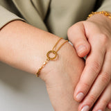 Bracciale tennis dorato in confezione regalo