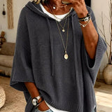 Poncho Donna in Maglia con Cappuccio – Comfort ed Eleganza per l'Autunno