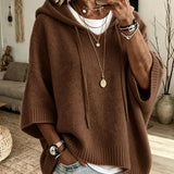 Poncho Donna in Maglia con Cappuccio – Comfort ed Eleganza per l'Autunno