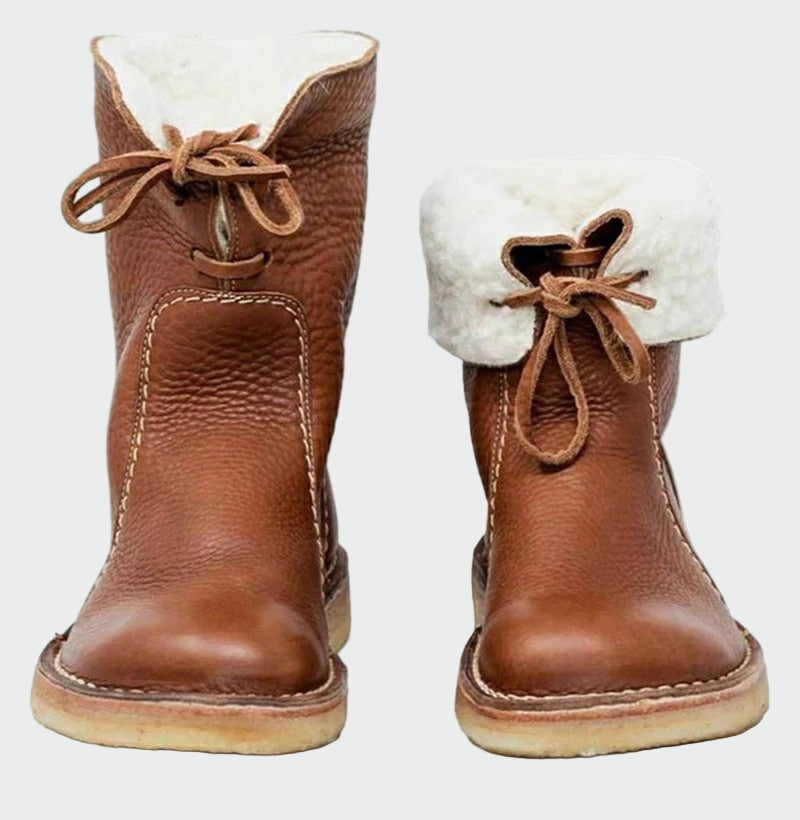 Valeria - Scarpe in pelle impermeabili con fodera in lana