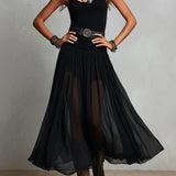 Set Top Nero e Gonna Maxi in Tulle
