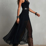 Set Top Nero e Gonna Maxi in Tulle
