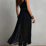 Set Top Nero e Gonna Maxi in Tulle
