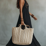 Abito Maxi Nero Senza Maniche con Pizzo Bohemien