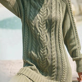 Abito Mini in Maglia Cable Color Avorio
