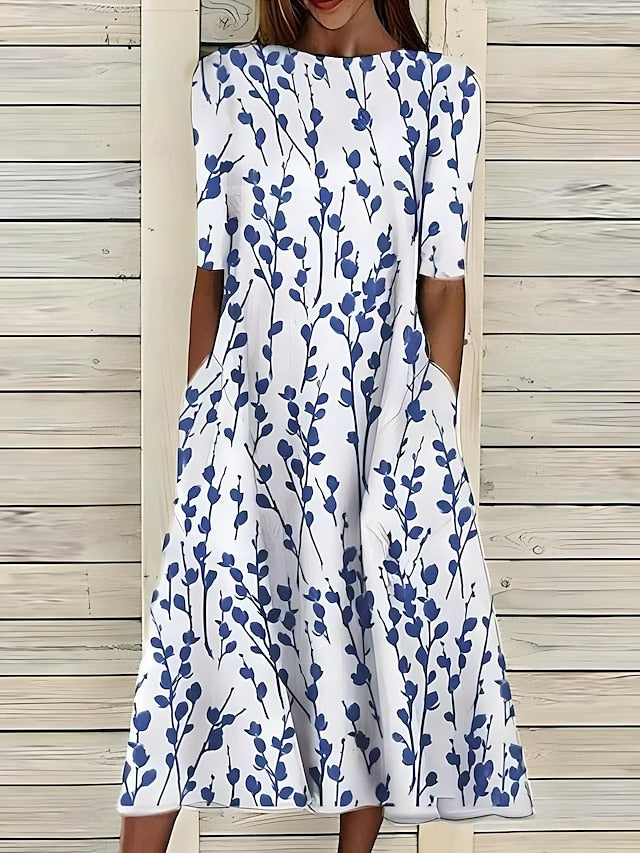 Eva - Abito midi con fiori marini