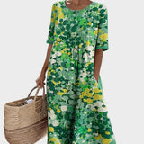 Elena - Abito midi ampio e leggero a fiori