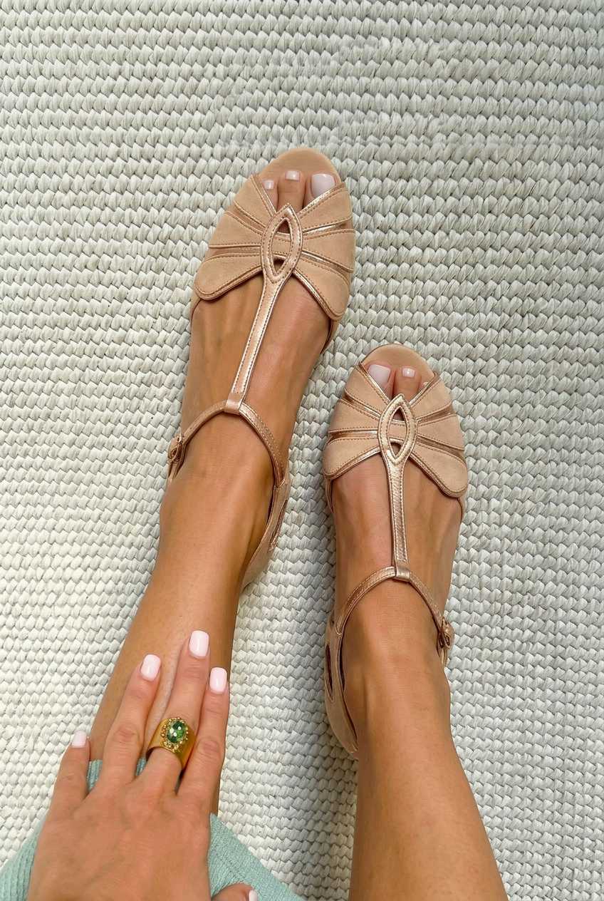 LORETTA | Sandali Retro Peep Toe T-Strap