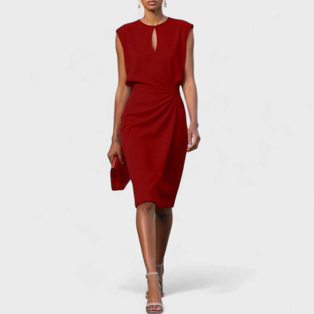 Elena - Abito midi elegante a portafoglio