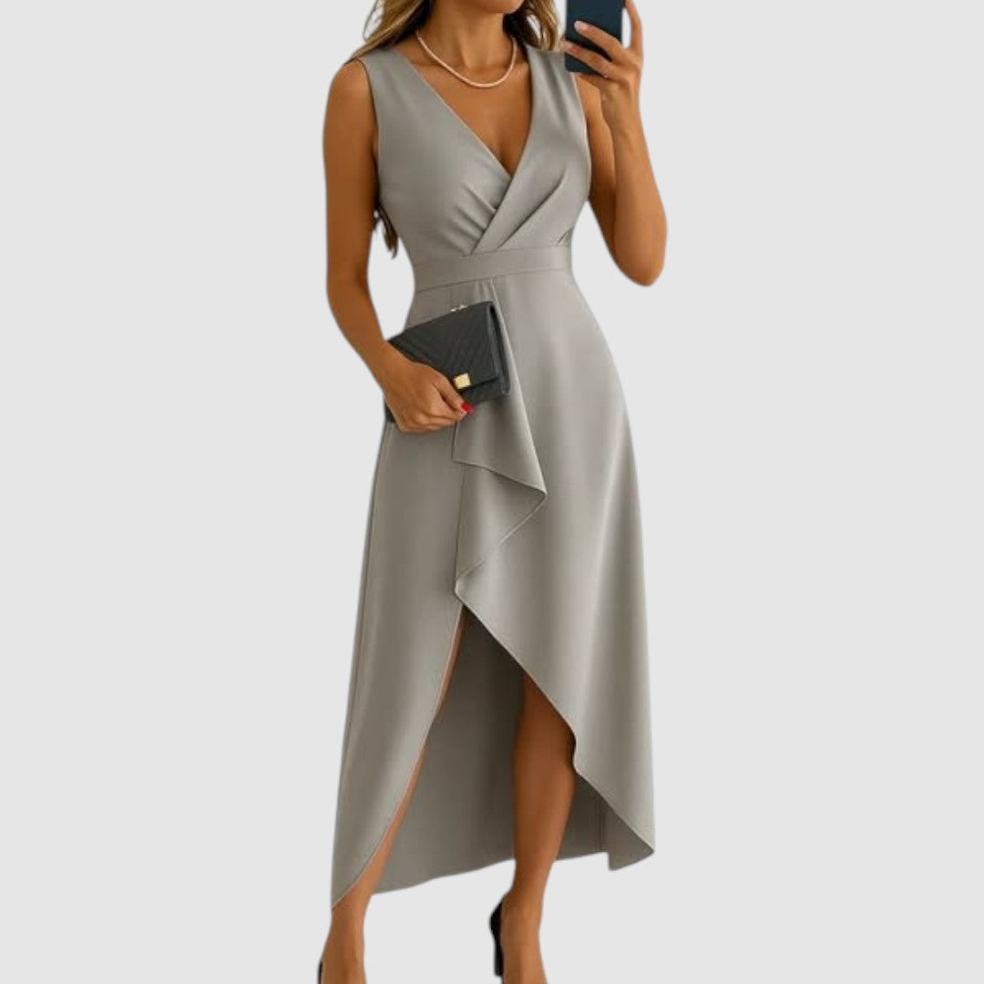 Valeria - Abito elegante a portafoglio con scollo a V