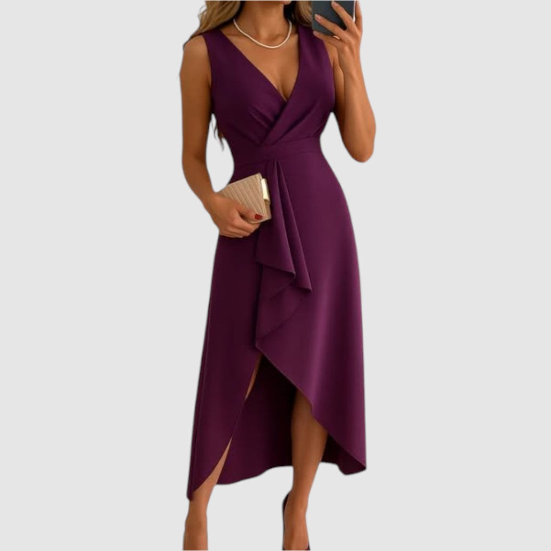 Valeria - Abito elegante a portafoglio con scollo a V