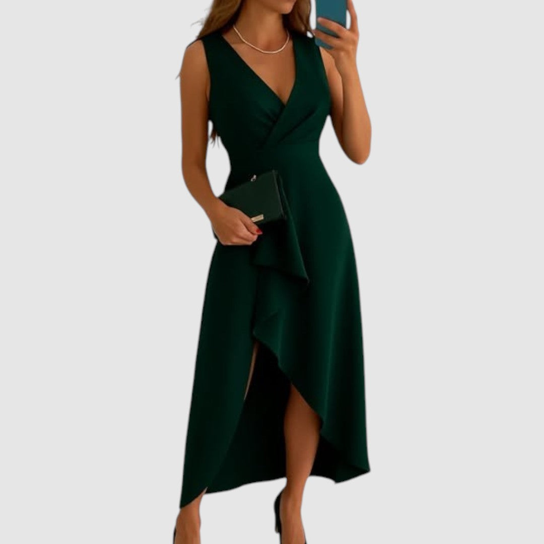 Valeria - Abito elegante a portafoglio con scollo a V