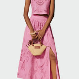 Clara - Completo da donna in pizzo con top e gonna