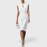 Elena - Abito midi elegante a portafoglio