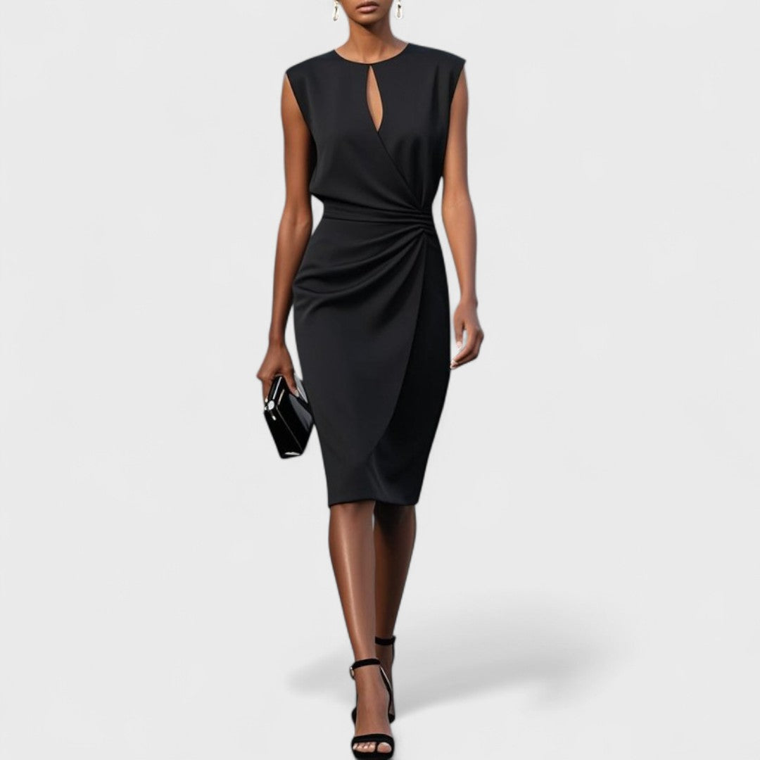 Elena - Abito midi elegante a portafoglio