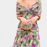 Maddalena - Abito lungo a fiori con scollo a V