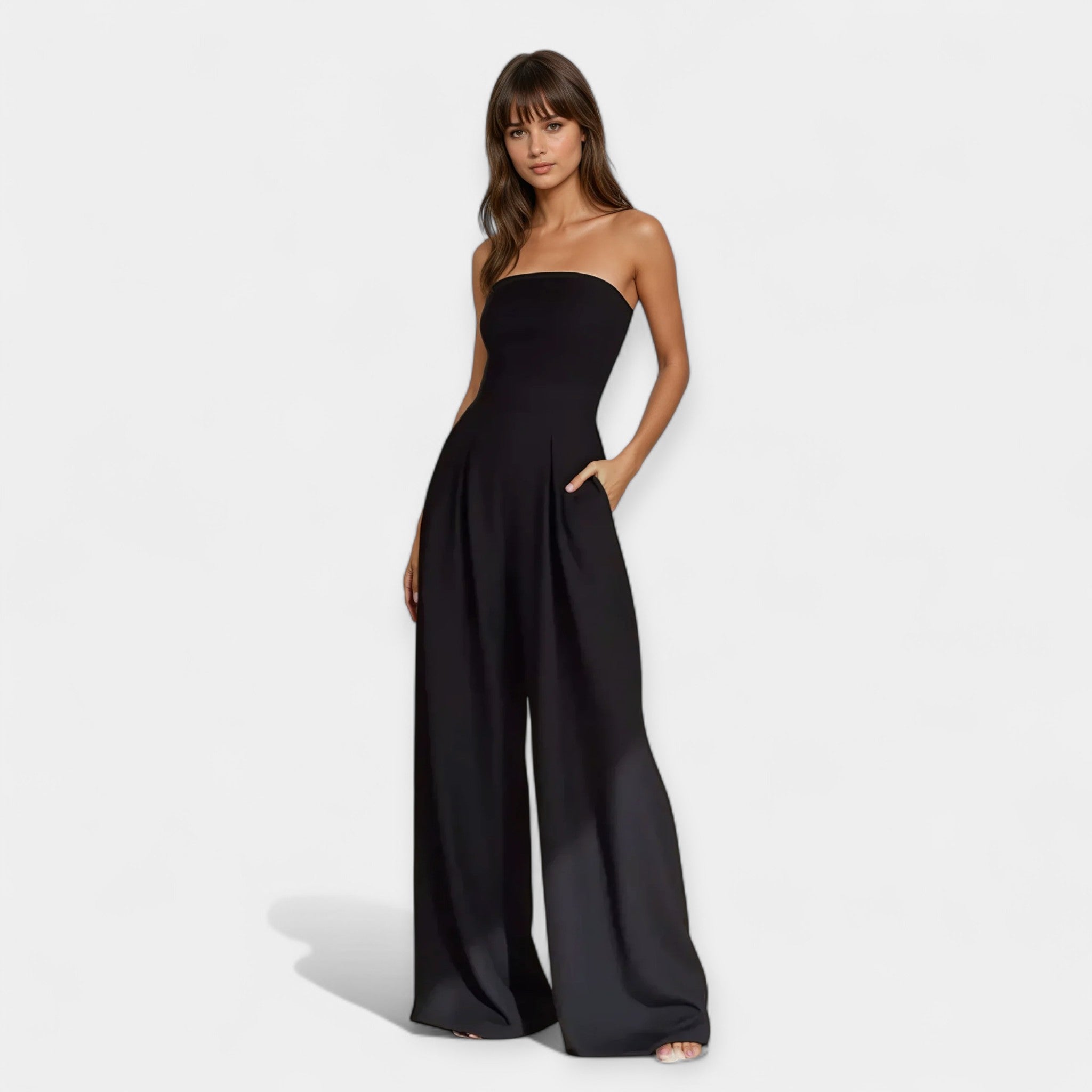 Nina - Completo salopette con spalline in pizzo