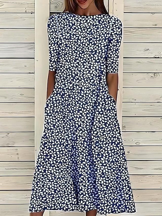Eva - Abito midi con fiori marini